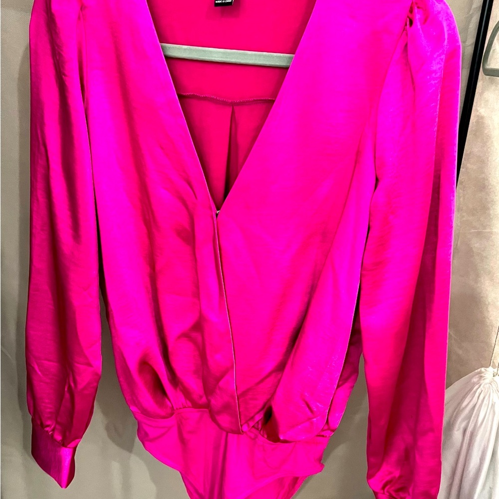 F21 SATIN BLOUSE BODYSUIT